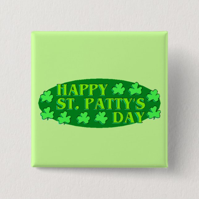 Frohen St. Patty's Tag Button (Vorderseite)
