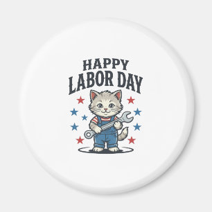 Frohen Tag der Arbeit Katzenarbeiter Patriotisches Magnet