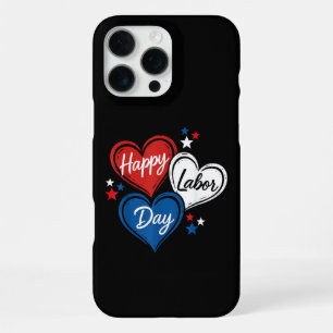 Frohen Tag der Arbeit Patriotische Herzen Rot Weiß iPhone 16 Pro Max Hülle