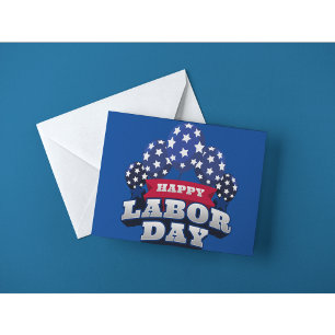 Frohen Tag der Arbeit Patriotische USA Sterne Postkarte