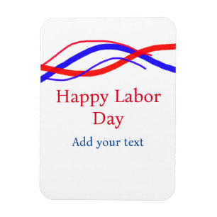 Frohen Tag der Arbeit rot blau Amerikanisch fügen  Magnet