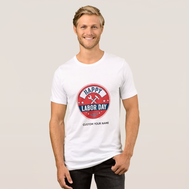 Frohen Tag der Arbeit Tri-Blend Shirt (Vorderseite voll)