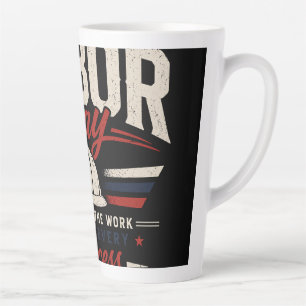 Frohen Tag der Arbeit Vintage-Typografie zur Ehrun Milchtasse