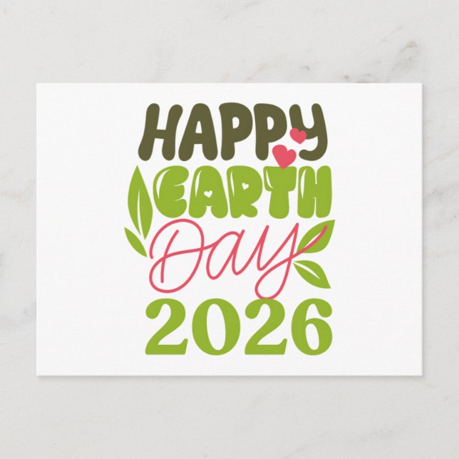 Frohen Tag der Erde 2026 Postkarte (Vorderseite)