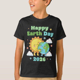 Frohen Tag der Erde 2026 süße Sonne umarmt Erde De T-Shirt