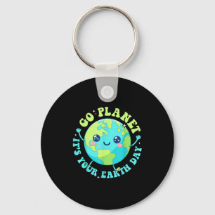 Frohen Tag der Erde 2026 süßer Planet Umwelt Männe Schlüsselanhänger