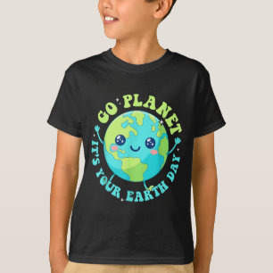 Frohen Tag der Erde 2026 süßer Planet Umwelt Männe T-Shirt