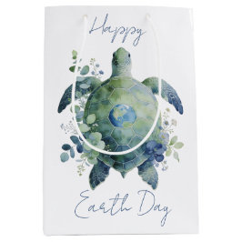 Frohen Tag der Erde Schildkröten-Design Mittlere Geschenktüte