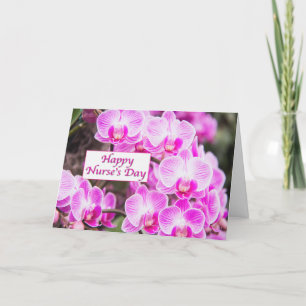 Frohen Tag der Krankenpfleger mit violetten Orchid Karte