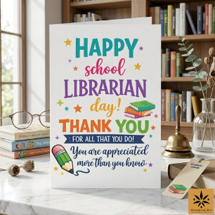 Frohen Tag der Schulbibliothekare Danke Biblioth Karte