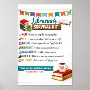 Frohen Tag der Schulbibliothekare Danke Biblioth Poster