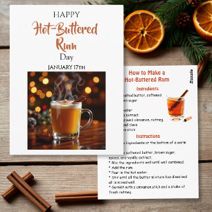 Frohen Tag des heißen Rum mit Butter 17. Januar Postkarte