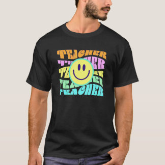 Frohen Tag des Lehrers Retro-Lehrer Buntes Element T-Shirt