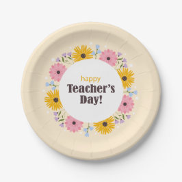 Frohen Tag des Lehrers Wilde Blumen Pappteller