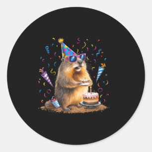 Frohen Tag des Murmeltieres 12. Feb Murmeltier Mit Runder Aufkleber