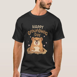 Frohen Tag des Murmeltieres Lustig Süßes Murmeltie T-Shirt
