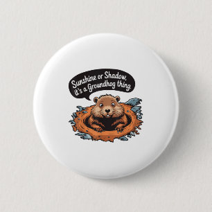Frohen Tag des Murmeltieres Waldmurmeltier Tier Mu Button