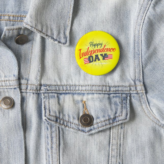Frohen Unabhängigkeitstag - 4. Juli Geschenk Button (Beispiel)