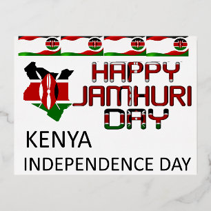 Frohen Unabhängigkeitstag Kenia Jamhuri-Tag Folien Feiertagspostkarte