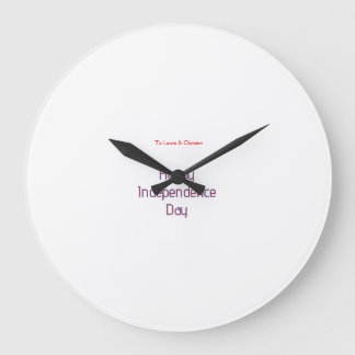 Frohen Unabhängigkeitstag rot blau Name Datum einf Große Wanduhr