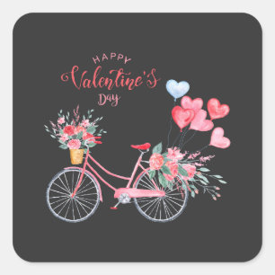 Frohen Valentinstag 2023 Süße Bilder Quadratischer Aufkleber