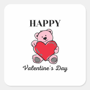 Frohen Valentinstag 2024 -Love Panda Images Quadratischer Aufkleber