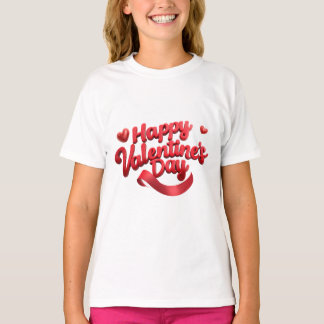 Frohen Valentinstag – 3D Glänzende Rote Romantisch T-Shirt