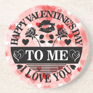 Frohen Valentinstag an mich Ich liebe dich-58771 Getränkeuntersetzer