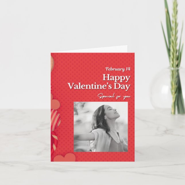 Frohen Valentinstag Benutzerdefiniertes Foto Rote  (Vorderseite)
