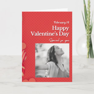 Frohen Valentinstag Benutzerdefiniertes Foto Rote Feiertagskarte