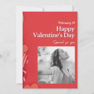 Frohen Valentinstag Benutzerdefiniertes Foto Rote Feiertagskarte