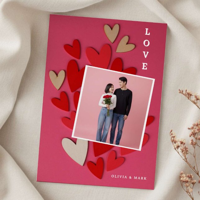 Frohen Valentinstag Benutzerdefiniertes Fotocollag Feiertagskarte (Von Creator hochgeladen)