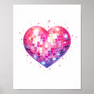 Frohen Valentinstag Coquette Nk Disco Ball Herz Poster