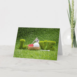 Frohen Valentinstag dem Golfer mit dem Golf der Li Karte