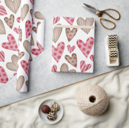 Frohen Valentinstag elegante farbenfrohe Herzen Geschenkpapier