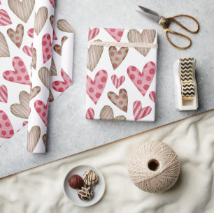 Frohen Valentinstag elegante farbenfrohe Herzen Geschenkpapier