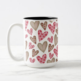 Frohen Valentinstag elegante farbenfrohe Herzen Zweifarbige Tasse