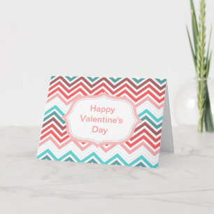Frohen Valentinstag, farbenfroher Chevron Feiertagskarte