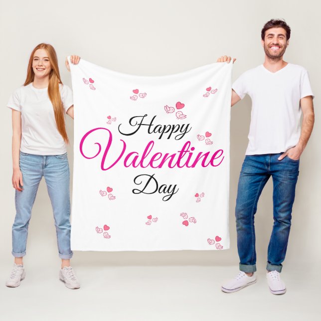 Frohen Valentinstag Fleecedecke (Beispiel)