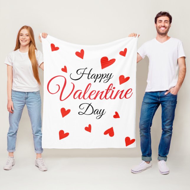 Frohen Valentinstag Fleecedecke (Beispiel)