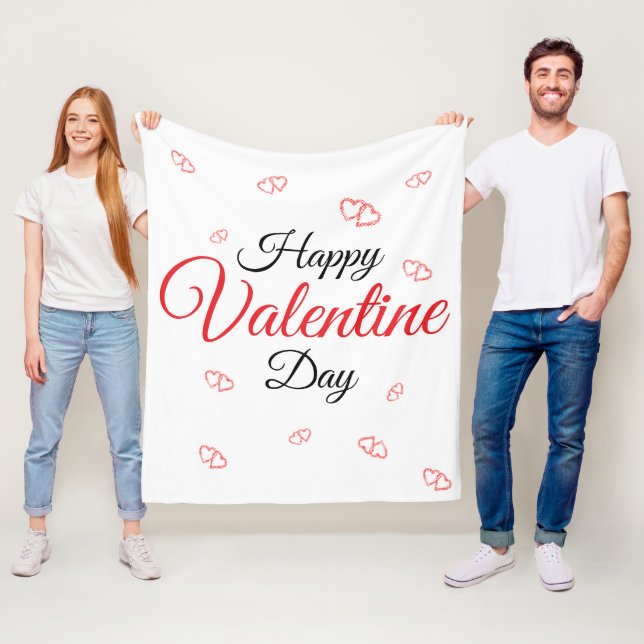 Frohen Valentinstag Fleecedecke (Beispiel)