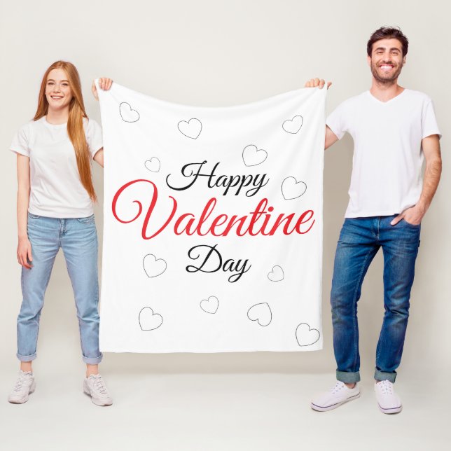 Frohen Valentinstag Fleecedecke (Beispiel)