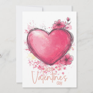 Frohen Valentinstag – Florale Herz-Jubel Karte