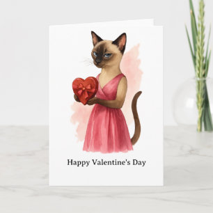Frohen Valentinstag für Siamese-Katzenliebhaber  Karte