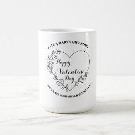 Frohen Valentinstag Geschäft Name Webseite Kaffeetasse