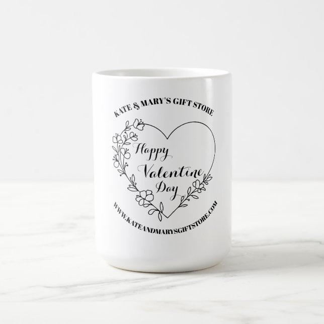 Frohen Valentinstag Geschäft Name Webseite Kaffeetasse (Mittel)