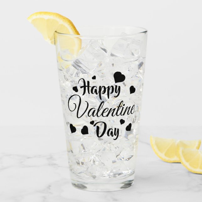 Frohen Valentinstag Glas (Vorderseite Ice)