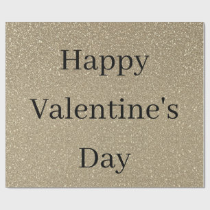 Frohen Valentinstag Glitzernde Gold-Schwarze Anpas Geschenkpapier