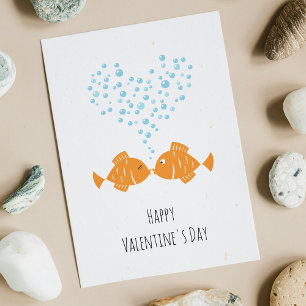 Frohen Valentinstag Goldene Fische Liebesherz Feiertagskarte