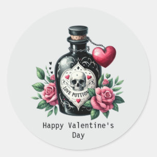 Frohen Valentinstag Gothic Liebestrank Runder Aufkleber